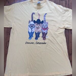 Western cowboy cats Denver Colorado t- shirt tee cat lover cat lady XL #cowboy